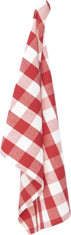 Serviette De Cuisine | 50 * 70 Centimètres | Rouge | 100% Coton | Rectangle | Losange | Clayre & Eef | CFA42CR