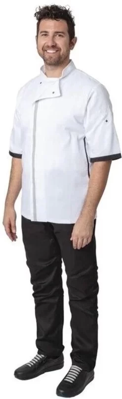 Whites Southside Veste De Chef Unisexe Manches Courtes Wit - Whites Chefs Clothing B998- XXL -Fournitures De Cuisine Boutique 369x1200