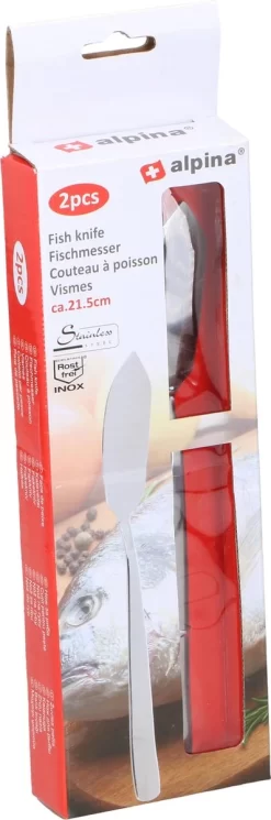 Alpina 8x Morceaux De Couteaux De Pêche En Acier Inoxydable De 21 Cm - Couteaux De Pêche - Passe Au Lave-vaisselle -Fournitures De Cuisine Boutique 398x1200