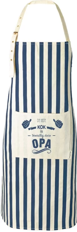 Mijncadeautje - Tablier Cadeau - Tablier Texte - Tablier De Cuisine - 100% Coton Bio - Rayé Bleu - 90 X 68 Cm - Le Meilleur Cuisinier Se Trouve être Ce Grand-père -Fournitures De Cuisine Boutique 398x1200 3