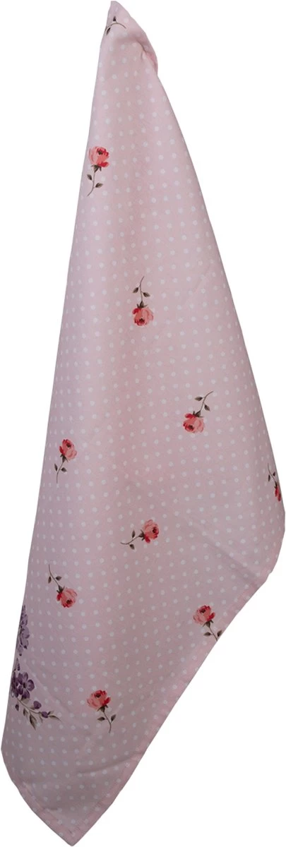 Clayre & Eef Torchon 50*70 Cm Rouge, Violet, Wit Katoen Rectangle Roses Torchon Torchon Torchon Vaisselle 4 Clayre & Eef Torchon 50*70 Cm Rouge, Violet, Wit Katoen Rectangle Roses Torchon Torchon Torchon Vaisselle – Image 4