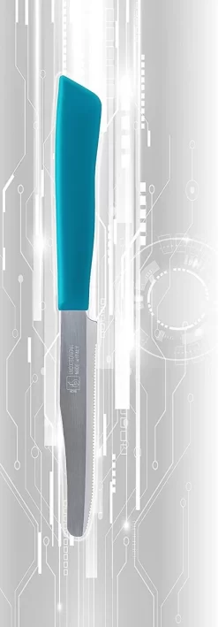 INOXBONOMI - Couteau De Table 6 Pièces - Couteau à Tomates - Couteau à Steak - Pointe Arrondie - Couteaux Italiens - Wit -Fournitures De Cuisine Boutique 418x1200