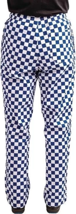 Pantalon De Chef Unisexe Easyfit Teflon De Whites - Grand Carreaux - Blauw/ Blanc - Taille XS -Fournitures De Cuisine Boutique 430x1200 1