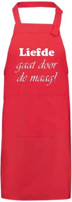 Tablier Rouge L'amour Passe Par Le Ventre | Valentin | Cadeau Saint Valentin Femme Mari | Saint Valentin Pour Hommes Femmes | Cadeau Saint Valentin Pour Lui Elle