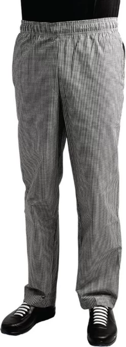 Pantalon De Cuisine Unisexe Easyfit Teflon Whites Avec Petit Carreaux | Blauw& Blanc - Taille XS