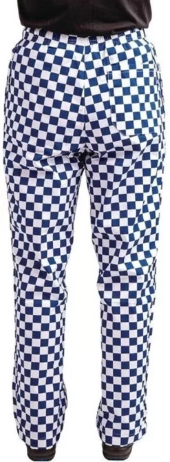 Pantalon De Cuisine Unisexe Easyfit Teflon Whites à Gros Carreaux | Blauw Et Blanc - Taille M -Fournitures De Cuisine Boutique 443x1200 1