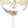NymphFable Verre à Vin Peint à La Main Kroon Dorée Artisanat Verres à Verres à Vin Peints 15 Oz Cadeau De Nouveauté Pour Les Anniversaires
