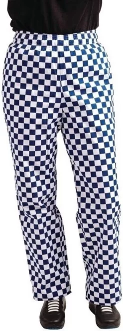 Pantalon De Cuisine Unisexe Easyfit Teflon Whites à Gros Carreaux | Blauw Et Blanc - Taille M