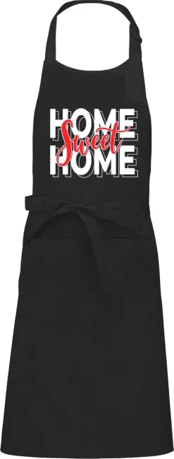 Tablier Unisexe HOME SWEET HOME - Zwart - Taille Unique (adultes) - Tablier De Luxe - 240g/ M2 - Tablier De Cuisine - Tablier BBQ - Tablier De Service - Textes Amusants | Dessins - Original Kwoots - Réglable - Cadeau - Tablier -Fournitures De Cuisine Boutique 456x1200 3