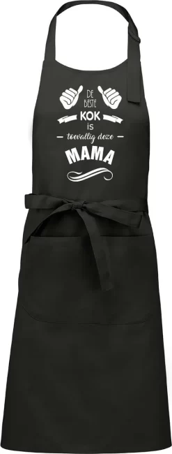 KARIBAN Tablier Cadeau - Tablier Texte - Tablier De Cuisine Avec Votre Naam - Tablier De Cuisine - Anniversaire - Fête Des Mères - Le Meilleur Cuisinier Se Trouve être Cette Maman - Gris Chic