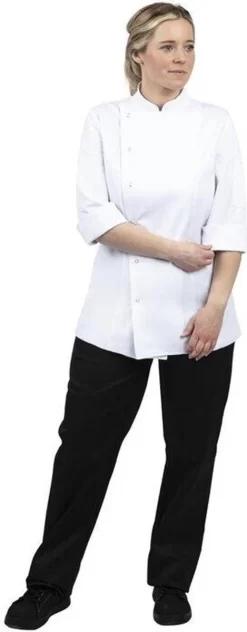 Veste De Chef Whites Pour Femme - Whites Chefs Clothing BB701- XS - Hôtellerie Et Professionnel -Fournitures De Cuisine Boutique 469x1200 3