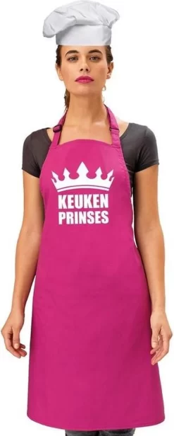 Cuisine Princesse Tablier De Cuisine / Tablier De Barbecue Dames Rose Avec Toque De Chef Blanc - Vêtements De Chef / Tenue De Cuisine