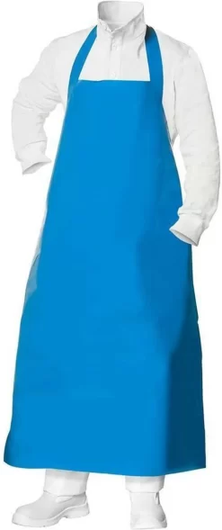 Eurosell - Tablier Lavable Bear Foil 130cm Bleu Tablier Laboratoire / Chirurgie / Médecins / Viande / Bouchers / Tablier Manteau Lavable