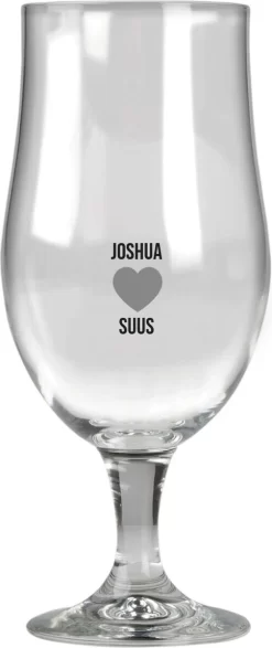 Verre à Bière Avec Naam Avec Deux Noms Et Coeur - Verre à Bière Gravé - Verre à Bière Gravé - Verre à Bière Imprimé - Verre à Bière Design