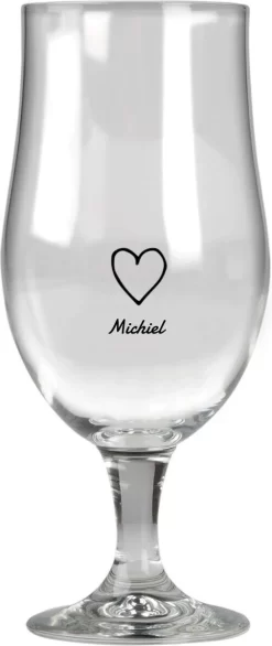Verre à Bière Avec Naam Et Coeur Dessiné - Verre à Bière Gravé - Verre à Bière Gravé - Verre à Bière Imprimé - Verre à Bière Design