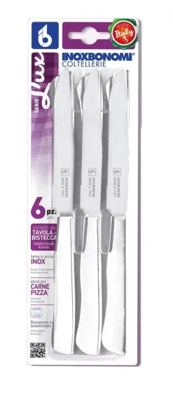 6 Couteaux De Cuisine Italiens - Couteau à Légumes / Couteau à Steak / Couteau De Table, Couverts à Couteaux (Wit) -Fournitures De Cuisine Boutique 522x1200