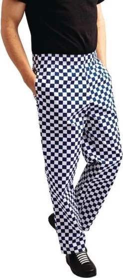 Pantalon De Chef Unisexe Easyfit Teflon De Whites - Grand Carreaux - Blauw/ Blanc - Taille XS