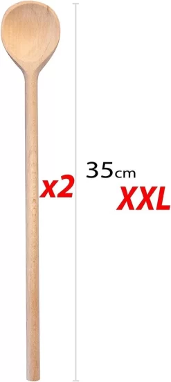 Ensemble De 5 Cuillères De Cuisine RSW24® | 25-35 Cm De Longueur | Bois De Hêtre | Cuillère En Bois | Des Tailles Différentes | Fabriqué En Allemagne -Fournitures De Cuisine Boutique 538x1200