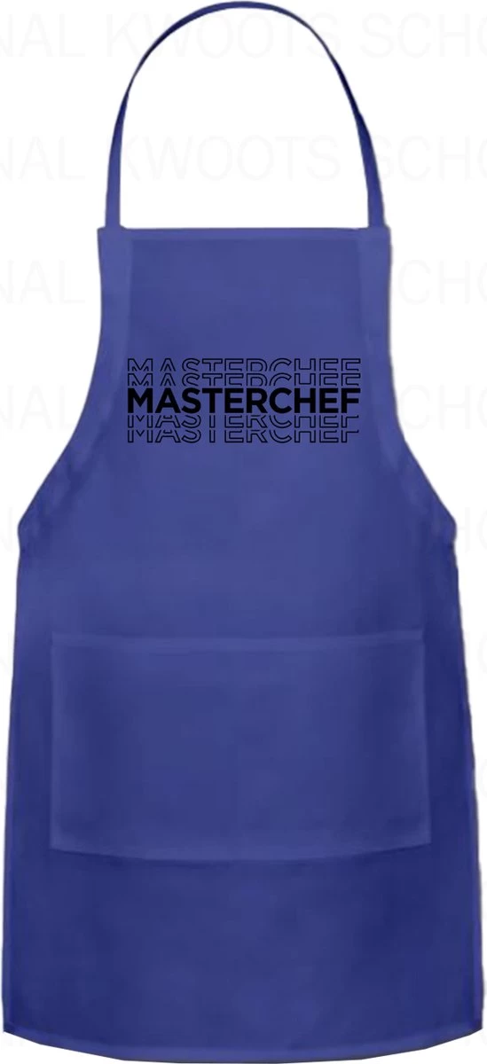 Tablier Unisexe MASTERCHEF - Blauw Avec Noir - Taille Unique (adultes) - Tablier De Cuisine - Tablier Barbecue BBQ - Tablier De Service - Textes Amusants - Kwoots Original - Pour Hommes Et Femmes - Réglable - Lavable - Cadeau - Tablier 4 Tablier Unisexe MASTERCHEF - Blauw Avec Noir - Taille Unique (adultes) - Tablier De Cuisine - Tablier Barbecue BBQ - Tablier De Service - Textes Amusants - Kwoots Original - Pour Hommes Et Femmes - Réglable - Lavable - Cadeau - Tablier – Image 4