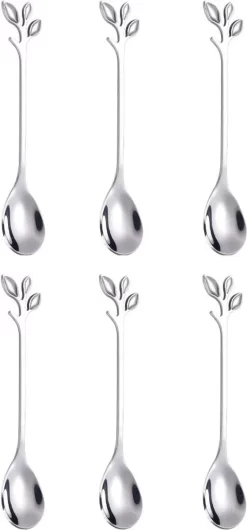 12 Pièces - Set De Cuillères à Café En Acier Inoxydable - Motif Feuille - Cuillères à Dessert - Set De Cuillères à Café Design - Cuillères à Dessert - Acier - 12,5cm - Or / Argent 9 12 Pièces - Set De Cuillères à Café En Acier Inoxydable - Motif Feuille - Cuillères à Dessert - Set De Cuillères à Café Design - Cuillères à Dessert - Acier - 12,5cm - Or / Argent -Fournitures De Cuisine Boutique 559x1200