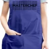 Tablier Unisexe MASTERCHEF - Blauw Avec Noir - Taille Unique (adultes) - Tablier De Cuisine - Tablier Barbecue BBQ - Tablier De Service - Textes Amusants - Kwoots Original - Pour Hommes Et Femmes - Réglable - Lavable - Cadeau - Tablier
