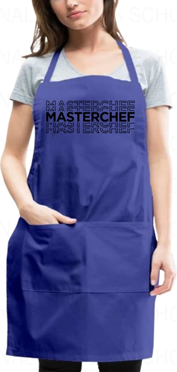 Tablier Unisexe MASTERCHEF - Blauw Avec Noir - Taille Unique (adultes) - Tablier De Cuisine - Tablier Barbecue BBQ - Tablier De Service - Textes Amusants - Kwoots Original - Pour Hommes Et Femmes - Réglable - Lavable - Cadeau - Tablier 1 Tablier Unisexe MASTERCHEF - Blauw Avec Noir - Taille Unique (adultes) - Tablier De Cuisine - Tablier Barbecue BBQ - Tablier De Service - Textes Amusants - Kwoots Original - Pour Hommes Et Femmes - Réglable - Lavable - Cadeau - Tablier