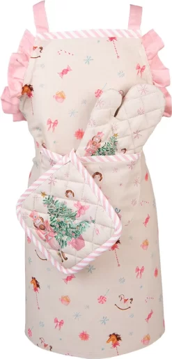 Clayre & Eef Pot Enfant 16*16 Cm Beige Rose Katoen Casse-Noisette Mère Fille Textile De Cuisine Kinder -Fournitures De Cuisine Boutique 576x1200