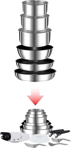 Ingenio Preference Set De Casseroles 15 Pièces L94096, Revêtement Antiadhésif, Acier Inoxydable 22 Ingenio Preference Set De Casseroles 15 Pièces L94096, Revêtement Antiadhésif, Acier Inoxydable -Fournitures De Cuisine Boutique 582x1200