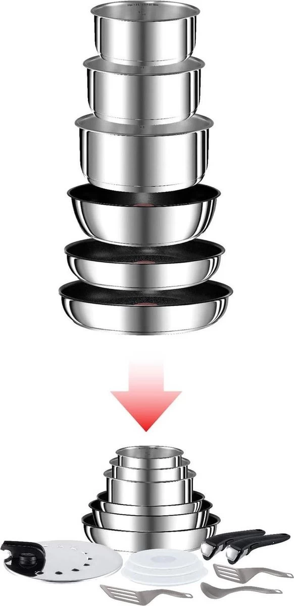 Ingenio Preference Set De Casseroles 15 Pièces L94096, Revêtement Antiadhésif, Acier Inoxydable 6 Ingenio Preference Set De Casseroles 15 Pièces L94096, Revêtement Antiadhésif, Acier Inoxydable – Image 6