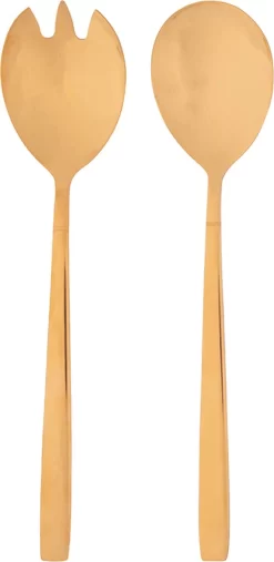Altom Design Noble Pure Gold Ensemble Cuillère Et Fourchette à Salade - Cuillère à Salade Et Fourchette à Salade Or - Ensemble Or