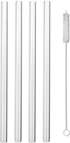 4x Verres à Verres à Cocktail / Verres à Mojito Transparents 410 Ml - Y Compris 4x Pailles En Verre Réutilisables -Fournitures De Cuisine Boutique 592x1200 1