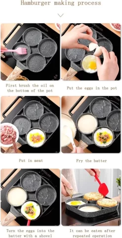 Poêle à Crêpes 4 Trous, Revêtement Antiadhésif, Crêpes En Aluminium, Omelette, Poêle à œufs, Cocotte, Cuisinière à Petit-déjeuner, Ustensiles De Cuisine Pour Cuisinière à Induction, Cuisinière à Gaz -Fournitures De Cuisine Boutique 616x1200