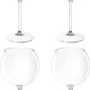 Set De 4x Verres Ballon à Vin Rouge / Gin Tonic Transparent 650 Ml Plastique Incassable - Réutilisable - Verres à Boire Pour Les Amateurs De Vin