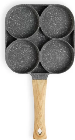 Magnani - Moule à Oeufs - 4 Plaques De Cuisson De ⌀ 8 Cm - Pour Plaques De Cuisson Gaz Et électriques - Aluminium - Manche Bois - 38 X 18,7 X 2 Cm -Fournitures De Cuisine Boutique 643x1200 1