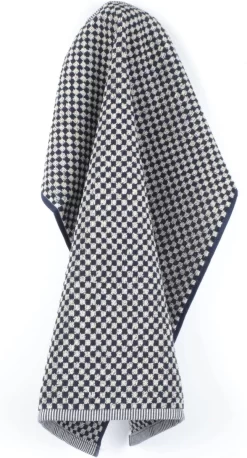 Torchon De Cuisine Château De Bunzlau Petits Carreaux - Set De 6 - Bleu Foncé