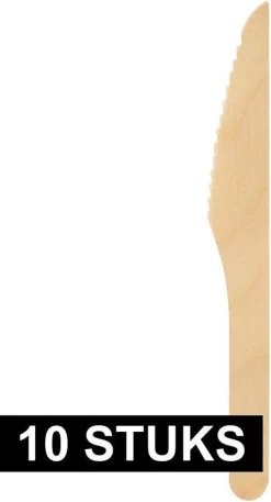 10x Couteaux Jetables En Bois Couverts 16 Cm Fête / Anniversaire Pour Enfants - Fournitures Pour Fêtes D'enfants / Fêtes D'anniversaire - Durable - Choix Respectueux De L'environnement / Respectueux De L'environnement