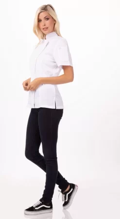 Chef Works Urban Ladies Springfield Veste De Chef Avec Fermeture éclair | Blanc - Taille S