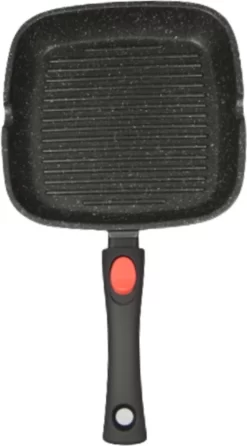 Satoshi - Poêle à Griller 28cm - Avec Poignée Amovible - Convient à L'induction - Avec Revêtement En Marbre Antiadhésif -Fournitures De Cuisine Boutique 664x1200 1