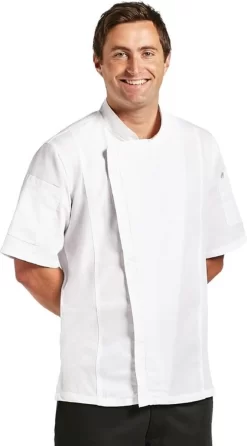 Chef Works Urban Springfield Veste De Chef Avec Fermeture éclair | Wit - Taille XL -Fournitures De Cuisine Boutique 665x1200