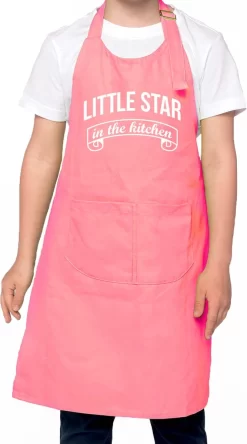 Tablier De Cuisine Petite étoile Dans La Cuisine Rose Pour Garçons Et Filles - Tablier De Cuisine Enfant/ Tablier Enfant