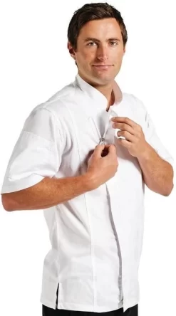 Chef Works Urban Springfield Veste De Chef Avec Fermeture éclair | Wit - Taille XL -Fournitures De Cuisine Boutique 667x1200