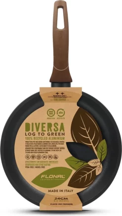 Flonal Diversa - Poêle à Frire - Ø28 Cm - 100% Aluminium Recyclé - Sans PFOA - Poignée Ergonomique - Revêtement Antiadhésif MagmaTech Plus - Convient à Toutes Les Sources De Chaleur -Fournitures De Cuisine Boutique 682x1200