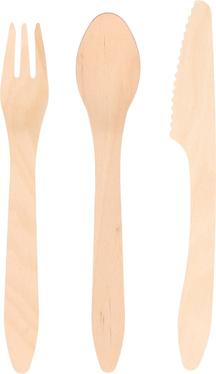 72x Pièces Couverts Jetables En Bois 18-19 Cm Bio/eco/responsable De L'environnement - Fourchettes/ Couteaux / Cuillères - Biodégradable 1 72x Pièces Couverts Jetables En Bois 18-19 Cm Bio/eco/responsable De L'environnement - Fourchettes/ Couteaux / Cuillères - Biodégradable