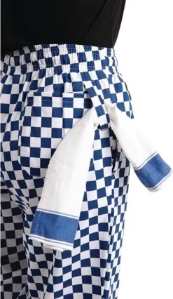 Pantalon De Cuisine Unisexe Easyfit Teflon Whites à Gros Carreaux | Blauw Et Blanc - Taille M -Fournitures De Cuisine Boutique 696x1200 1