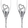 1 Ensemble (2 Pièces) Verres à Vin Créatifs De Haute Qualité Avec Base émail Coloré Cristal Diamant Incrusté En Forme De Coeur Amour Couple Mariage Ensemble De 2 Verres à Champagne Romantique Cadeau Décoration De La Maison