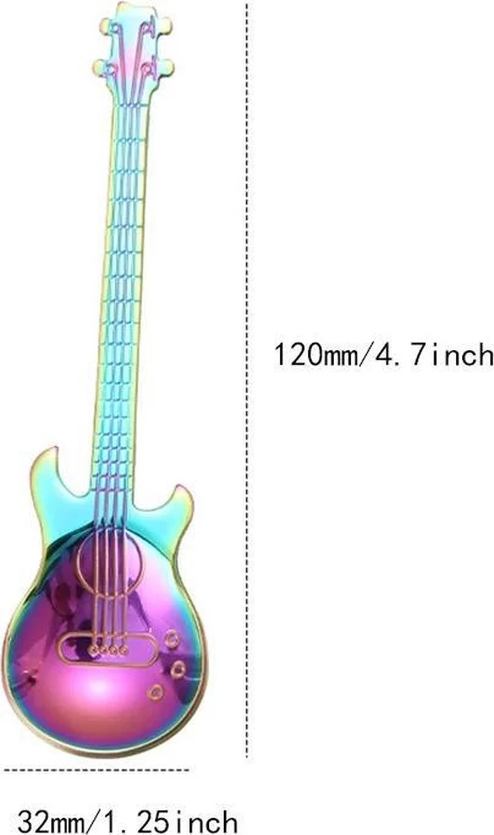 12 Cuillères à Café De Guitare - Cuillère à Café En Acier Inoxydable - Cuillère à Thé Et à Café - Multi 5 12 Cuillères à Café De Guitare - Cuillère à Café En Acier Inoxydable - Cuillère à Thé Et à Café - Multi – Image 5