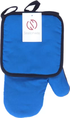 Mitaine De Four Et Support De Casserole Seasonway - Néoprène Résistant à La Chaleur - Blauw -Fournitures De Cuisine Boutique 716x1200 3