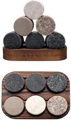 ROCHERS Set De Whisky De Luxe - L' Set Du Connaisseur - Twist Whisky Glas Edition - Pierres De Granit - Cadeau Pour Homme Et Femme -Fournitures De Cuisine Boutique 717x1200