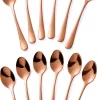 Set De 12 Cuillères à Café Ovales - Cuillères à Café - Acier Inoxydable - Cuillères à Café - Petites Cuillères à Café & Thé - Or Rose