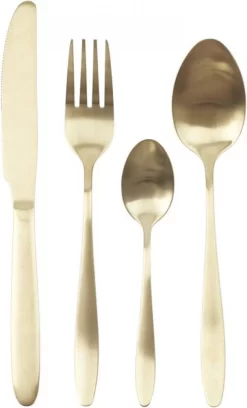 Ensemble De Couverts 16 Pièces | Ensemble De Couverts 4 Personnes | Couverts En Or | Ensemble De Couverts En Or